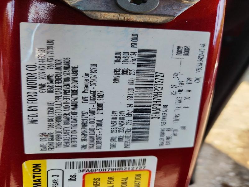 Aukcja sprzedaży 2017 Ford Fusion, vin: 3FA6P0H79HR212727, numer aukcji: 56399606