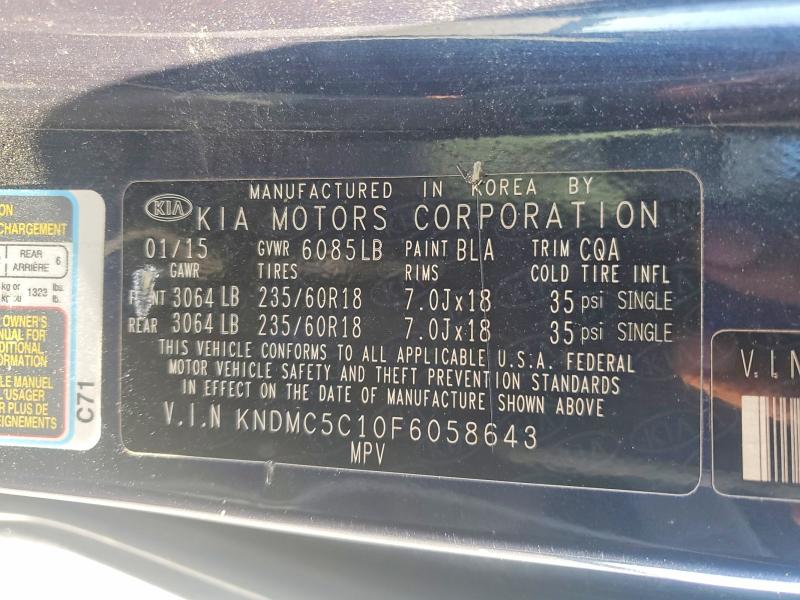 Aukcja sprzedaży 2015 Kia Sedona, vin: KNDMC5C10F6058643, numer aukcji: 79134115