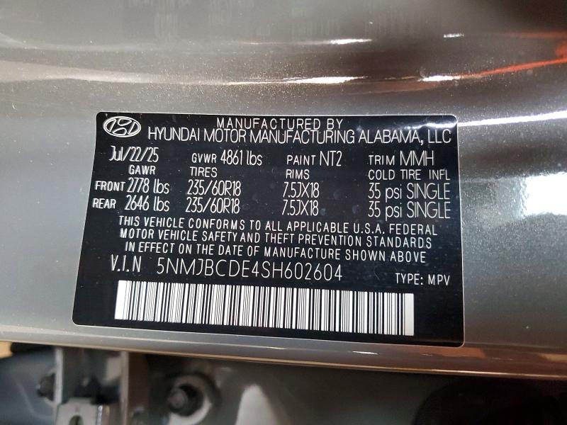 Продаж на аукціоні авто 2025 Hyundai Tucson, vin: 5NMJBCDE4SH602604, номер лоту: 59179796
