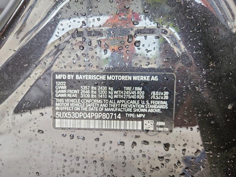 Aukcja sprzedaży 2023 Bmw X3, vin: 5UX53DP04P9P80714, numer aukcji: 58266156