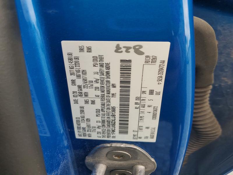 Продажа на аукционе авто 2020 Ford Escape, vin: 1FMCU0BZXLUB13685, номер лота: 55963086