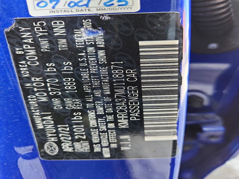 Продаж на аукціоні авто 2021 Hyundai Venue, vin: KMHRC8A37MU118871, номер лоту: 58382096