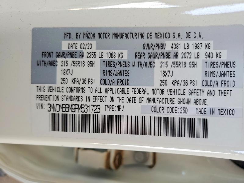 Aukcja sprzedaży 2023 Mazda Cx-30, vin: 3MVDMBBM9PM531723, numer aukcji: 57947786