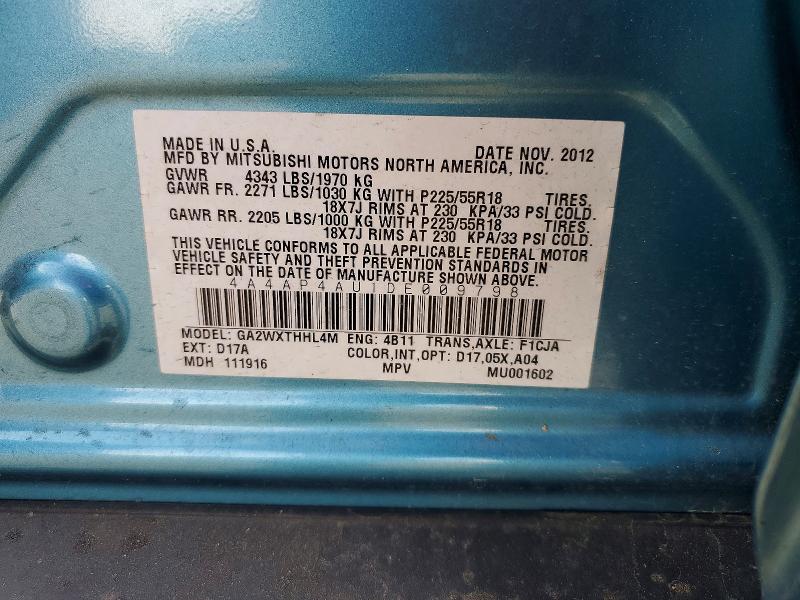 Aukcja sprzedaży 2013 Mitsubishi Outlander Sport, vin: 4A4AP4AU1DE009798, numer aukcji: 55615596
