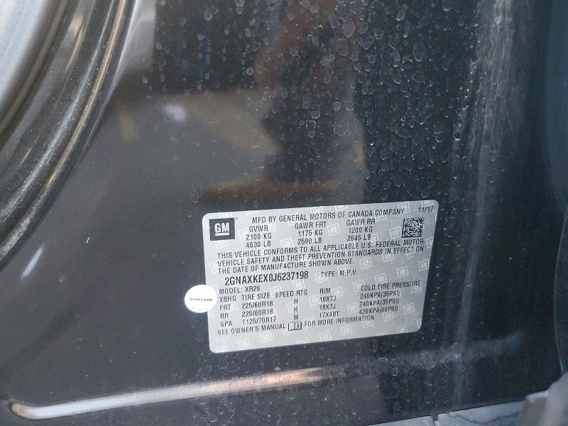 56878456 :رقم المزاد ، 2GNAXKEX0J6237198 vin ، 2018 Chevrolet Equinox مزاد بيع