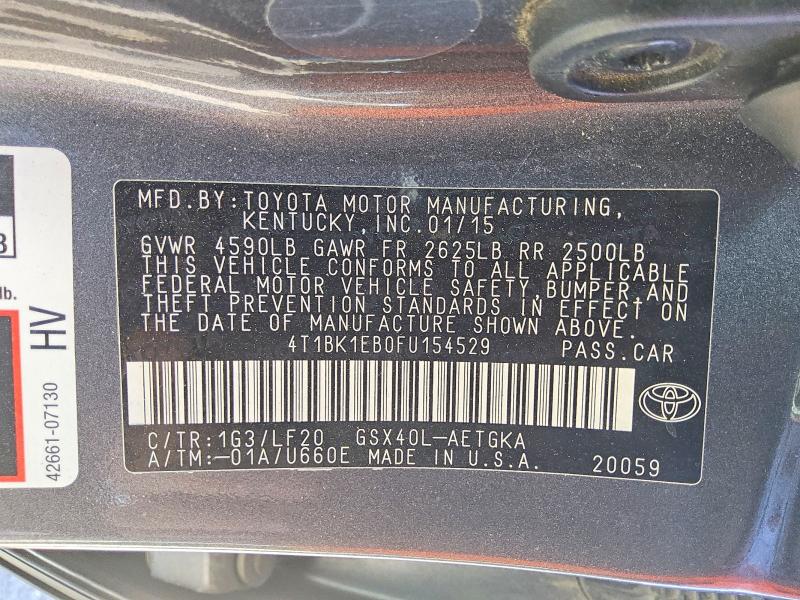 2015 Toyota Avalon მანქანა იყიდება აუქციონზე, vin: 4T1BK1EB0FU154529, აუქციონის ნომერი: 56535266