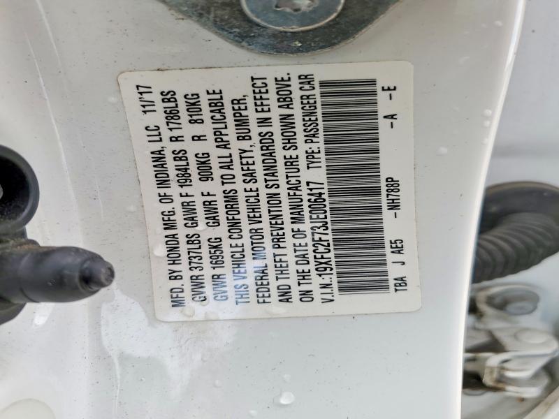Aukcja sprzedaży 2018 Honda Civic, vin: 19XFC2F73JE006417, numer aukcji: 57728816