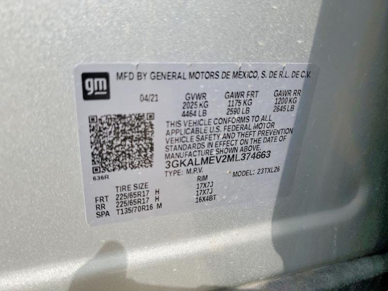 58633636 :رقم المزاد ، 3GKALMEV2ML374663 vin ، 2021 Gmc Terrain مزاد بيع