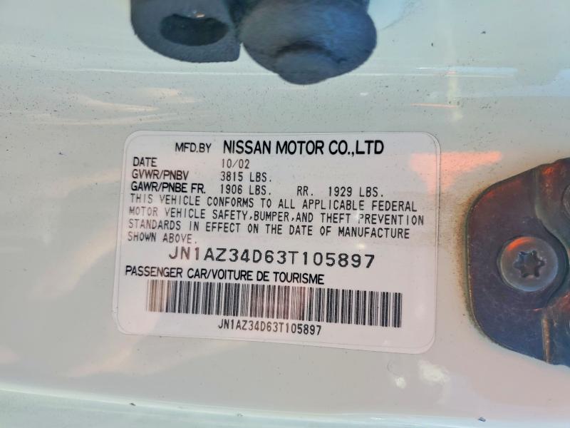 Aukcja sprzedaży 2003 Nissan 350z, vin: JN1AZ34D63T105897, numer aukcji: 56188576