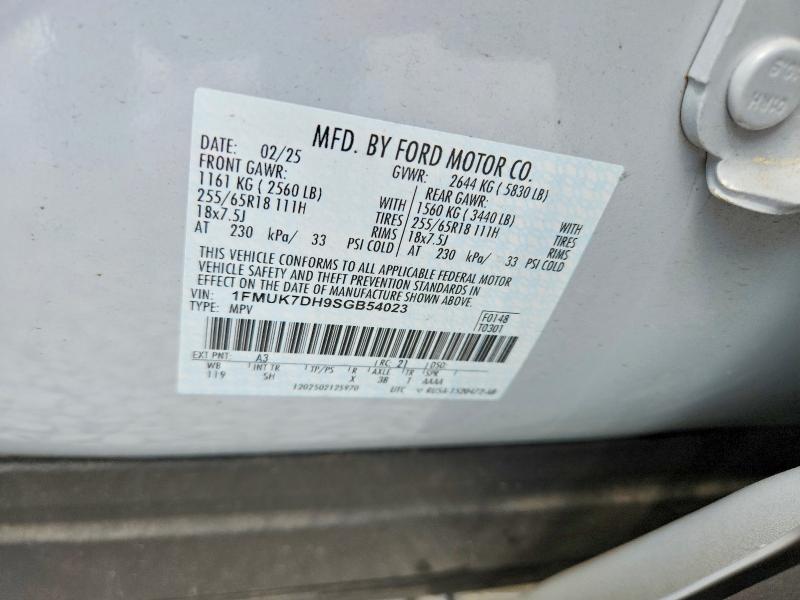 59183116 :رقم المزاد ، 1FMUK7DH9SGB54023 vin ، 2025 Ford Explorer مزاد بيع