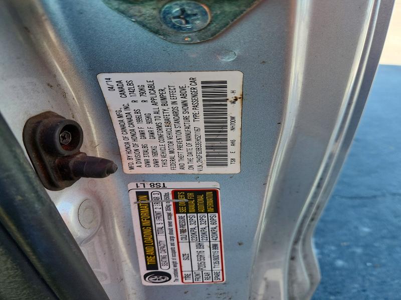 Продаж на аукціоні авто 2014 Honda Civic, vin: 2HGFG3B53EH521167, номер лоту: 56598326