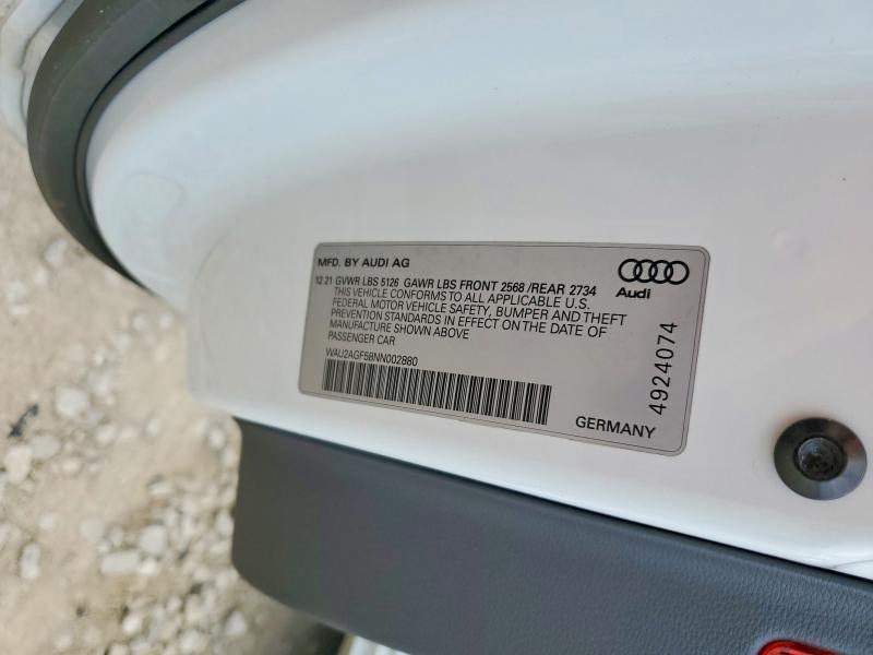 Продажа на аукционе авто 2022 Audi A5, vin: WAU2AGF58NN002880, номер лота: 53994356