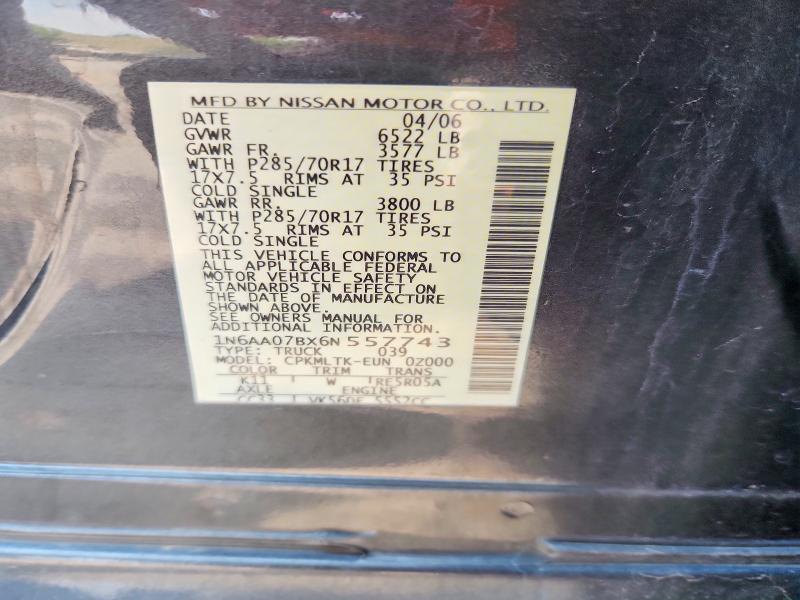 Продаж на аукціоні авто 2006 Nissan Titan, vin: 1N6AA07BX6N557743, номер лоту: 58586006