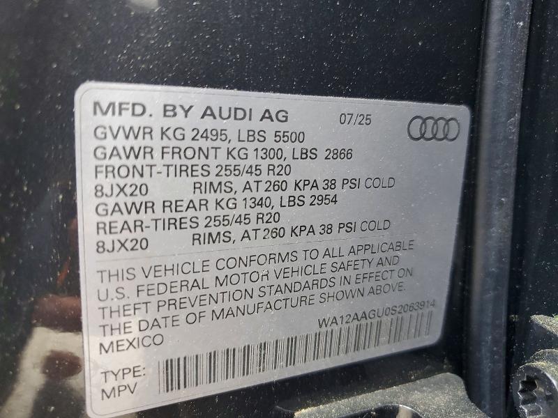 Aukcja sprzedaży 2025 Audi Q5, vin: WA12AAGU0S2063914, numer aukcji: 57702996