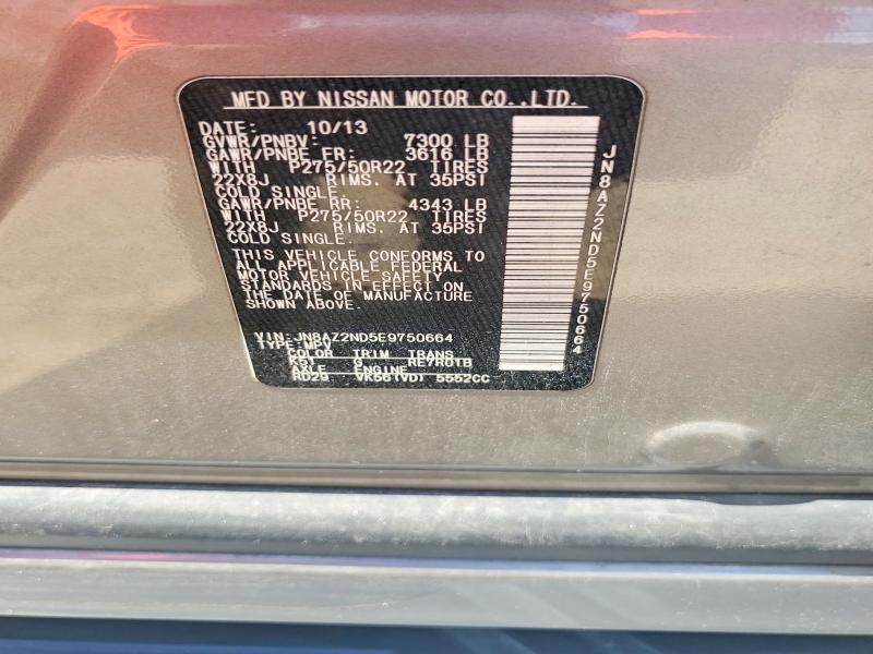 Продажа на аукционе авто 2014 Infiniti Qx80, vin: JN8AZ2ND5E9750664, номер лота: 57167236