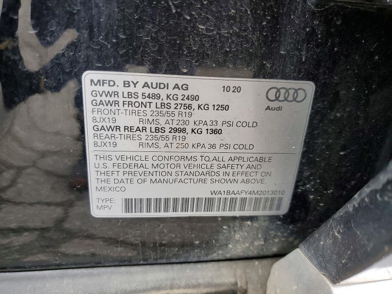 Продаж на аукціоні авто 2021 Audi Q5, vin: WA1BAAFY4M2013010, номер лоту: 56336196
