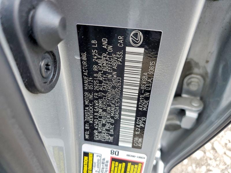 Продаж на аукціоні авто 2024 Lexus Es 300h, vin: 58ADA1C17RU052633, номер лоту: 58113666
