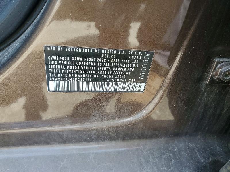 Продажа на аукционе авто 2014 Volkswagen Jetta, vin: 3VW2K7AJ4EM237126, номер лота: 56758206