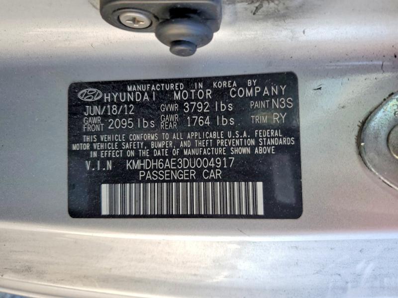 56265566 :رقم المزاد ، KMHDH6AE3DU004917 vin ، 2013 Hyundai Elantra Coupe مزاد بيع