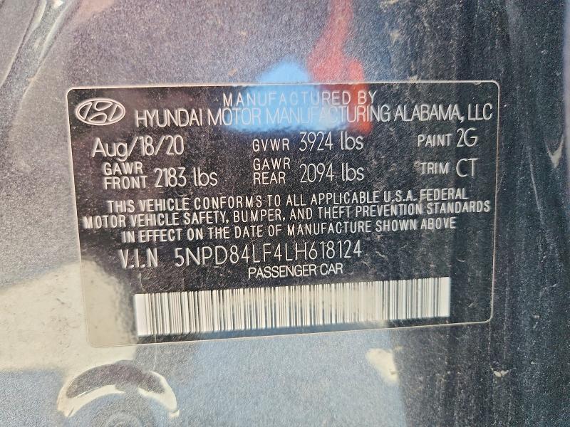 2020 Hyundai Elantra მანქანა იყიდება აუქციონზე, vin: 5NPD84LF4LH618124, აუქციონის ნომერი: 57366506