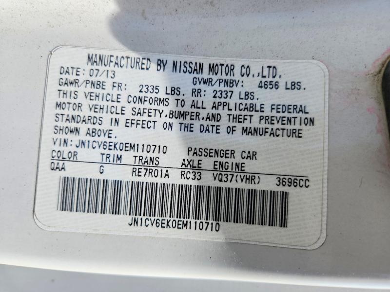 Aukcja sprzedaży 2014 Infiniti Q60 Coupe, vin: JN1CV6EK0EM110710, numer aukcji: 56485606