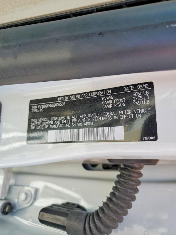 Продаж на аукціоні авто 2011 Volvo S60, vin: YV1902FH5B2006538, номер лоту: 56645026