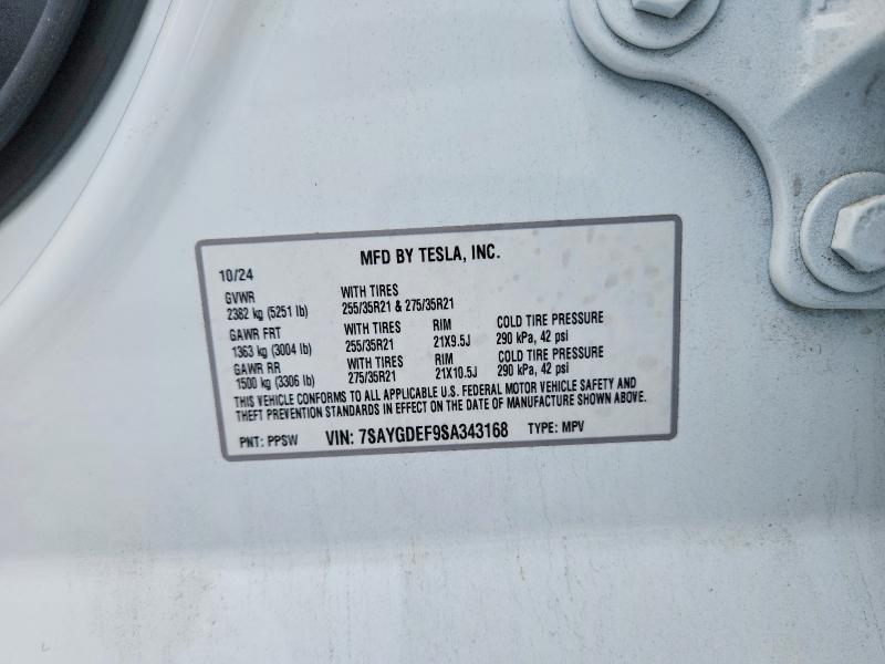 Aukcja sprzedaży 2025 Tesla Model Y, vin: 7SAYGDEF9SA343168, numer aukcji: 55345376