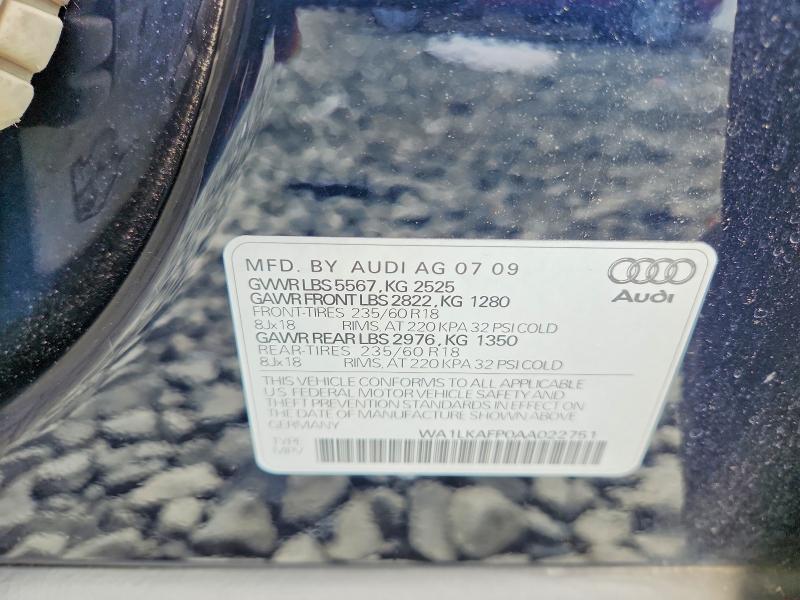 Aukcja sprzedaży 2010 Audi Q5, vin: WA1LKAFP0AA022751, numer aukcji: 55698736