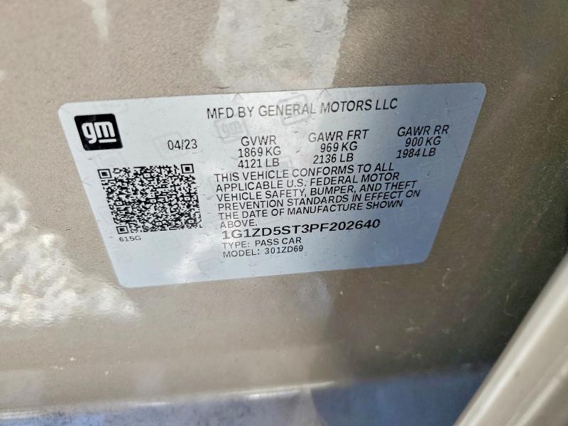 2023 Chevrolet Malibu მანქანა იყიდება აუქციონზე, vin: 1G1ZD5ST3PF202640, აუქციონის ნომერი: 57921296