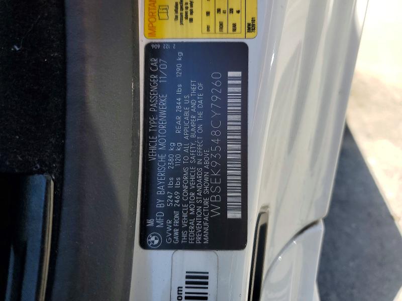 Aukcja sprzedaży 2008 Bmw M6, vin: WBSEK93548CY79260, numer aukcji: 57558336