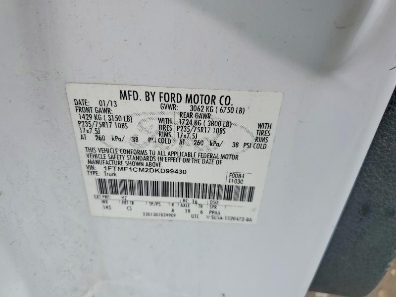 2013 Ford F150 მანქანა იყიდება აუქციონზე, vin: 1FTMF1CM2DKD99430, აუქციონის ნომერი: 56938366