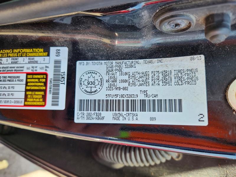 54609656 :رقم المزاد ، 5TFUY5F18EX328319 vin ، 2014 Toyota Tundra مزاد بيع