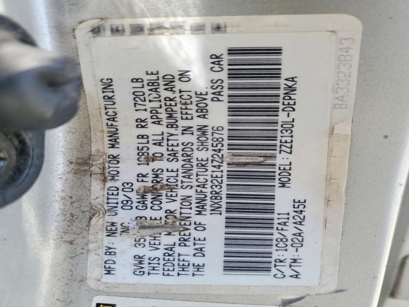 Auction sale of the 2004 Toyota Corolla, vin: 1NXBR32E14Z245876, lot number: 55723256