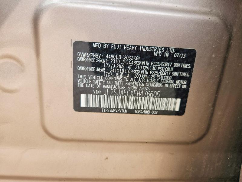 56697406 :رقم المزاد ، JF2SJAECXEH476605 vin ، 2014 Subaru Forester مزاد بيع