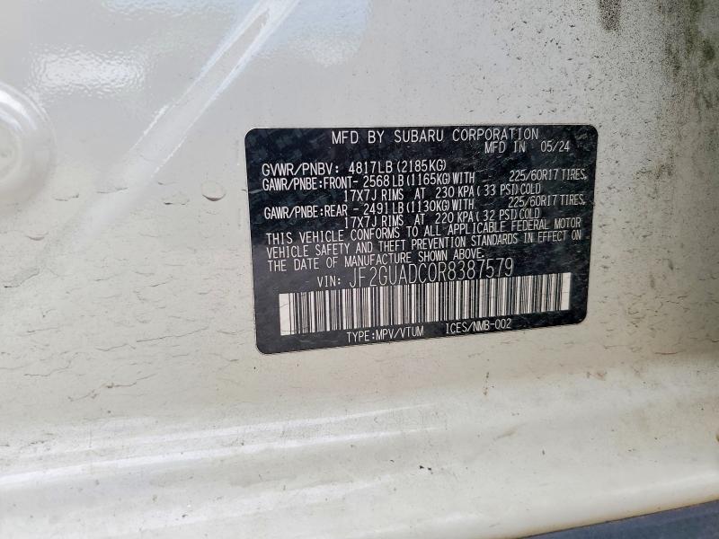 Продажа на аукционе авто 2024 Subaru Crosstrek, vin: JF2GUADC0R8387579, номер лота: 56444526