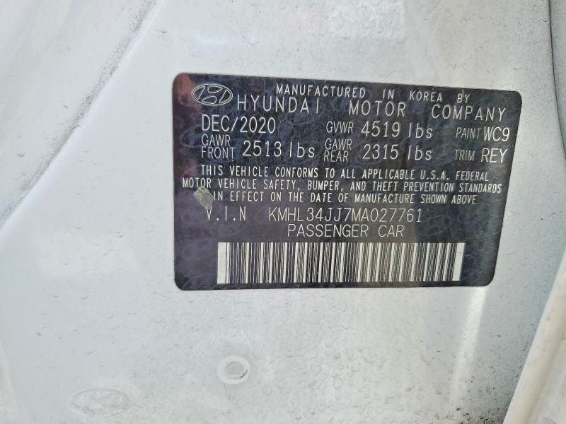Продаж на аукціоні авто 2021 Hyundai Sonata Hybrid, vin: KMHL34JJ7MA027761, номер лоту: 56461636