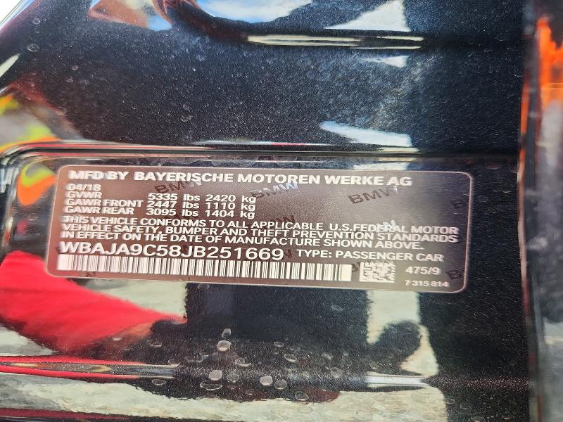57714376 :رقم المزاد ، WBAJA9C58JB251669 vin ، 2018 Bmw 530e مزاد بيع