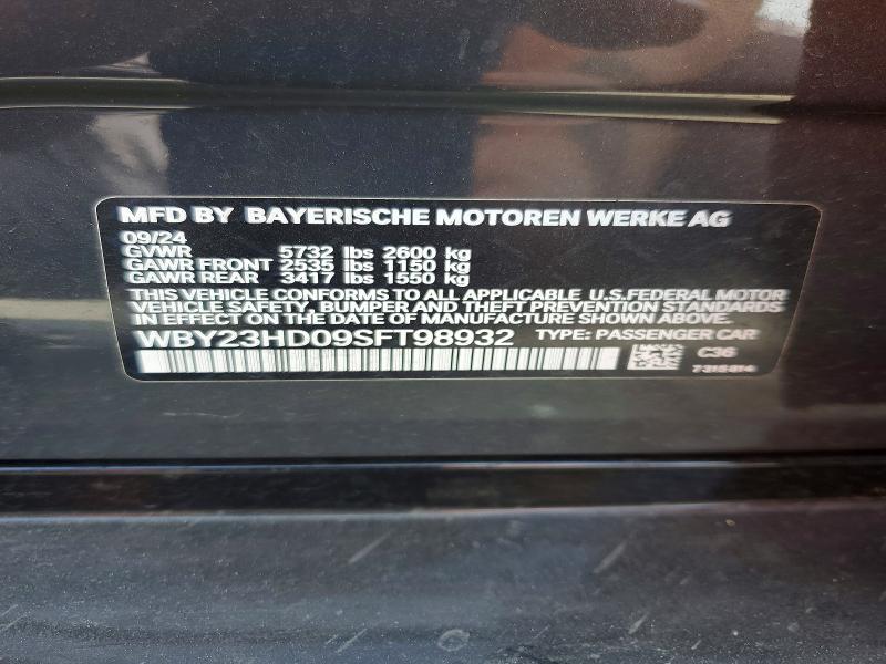 58431596 :رقم المزاد ، WBY23HD09SFT98932 vin ، 2025 Bmw I4 مزاد بيع