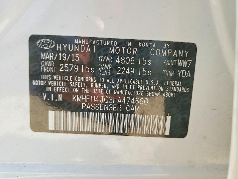 Продажа на аукционе авто 2015 Hyundai Azera, vin: KMHFH4JG3FA474660, номер лота: 55638576