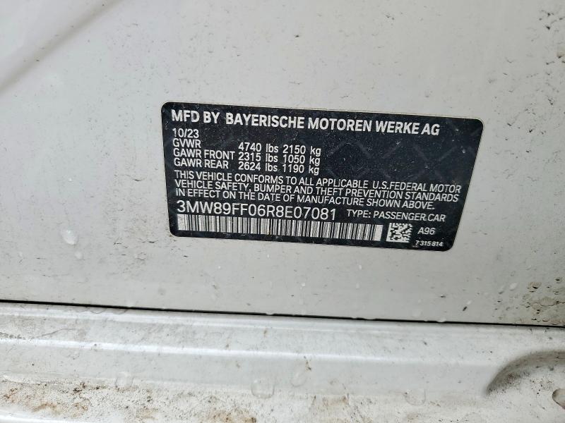 Продажа на аукционе авто 2024 Bmw 330xi, vin: 3MW89FF06R8E07081, номер лота: 58220436