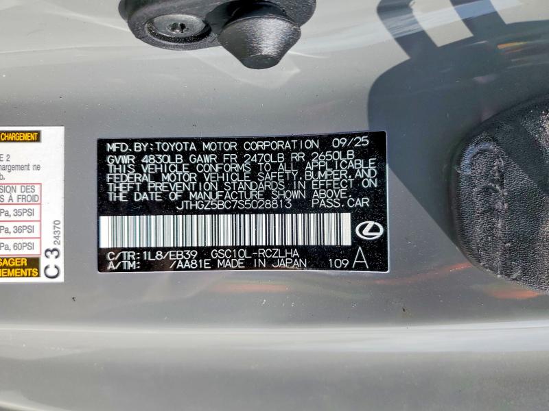 2025 Lexus Rc 350 მანქანა იყიდება აუქციონზე, vin: JTHGZ5BC7S5028813, აუქციონის ნომერი: 58960146