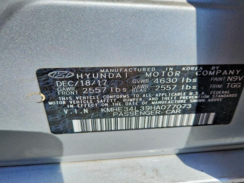 55549956 :رقم المزاد ، KMHE34L39HA077073 vin ، 2017 Hyundai Sonata Hybrid مزاد بيع