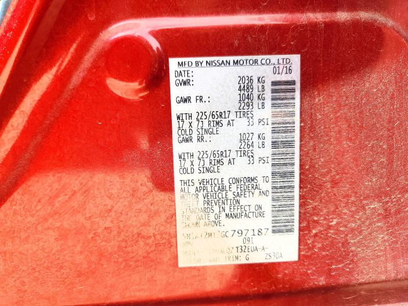 Продаж на аукціоні авто 2016 Nissan Rogue, vin: 5N1AT2MT2GC797187, номер лоту: 58831366