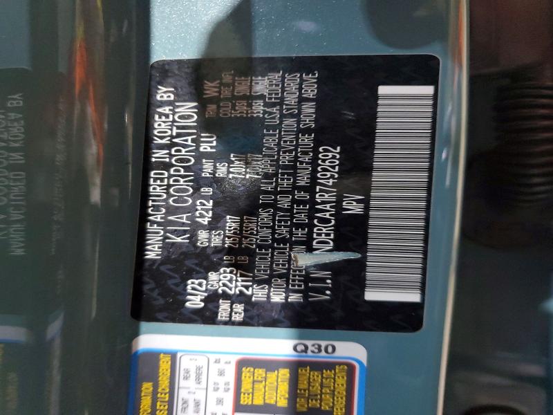 57871956 :رقم المزاد ، KNDERCAA1R7492692 vin ، 2024 Kia Seltos مزاد بيع