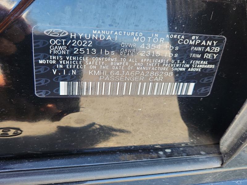 55726426 :رقم المزاد ، KMHL64JA6PA286298 vin ، 2023 Hyundai Sonata مزاد بيع