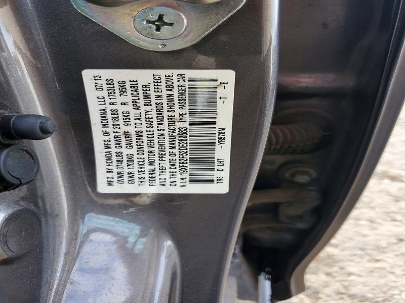 58311996 :رقم المزاد ، 19XFB2F52DE262683 vin ، 2013 Honda Civic مزاد بيع