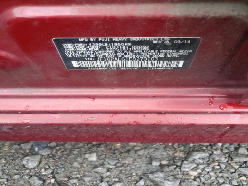 Aukcja sprzedaży 2014 Subaru Impreza, vin: JF1GPAL61E8279103, numer aukcji: 55528556