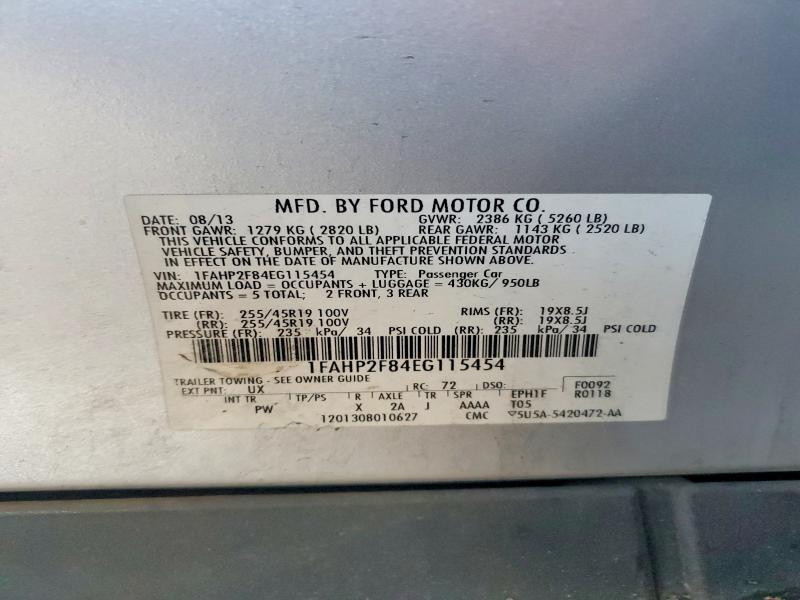 Продажа на аукционе авто 2014 Ford Taurus, vin: 1FAHP2F84EG115454, номер лота: 55776536