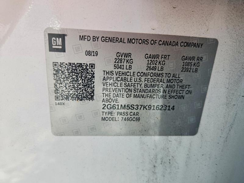 Aukcja sprzedaży 2019 Cadillac Xts, vin: 2G61M5S37K9162314, numer aukcji: 58512636