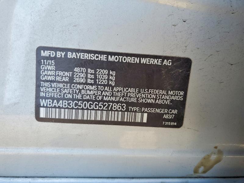 55465236 :رقم المزاد ، WBA4B3C50GG527863 vin ، 2016 Bmw 435 مزاد بيع